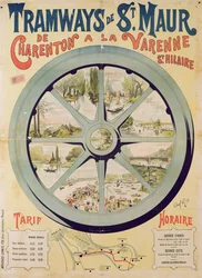 Póster publicitario de los Tranvías de St. Maur de Charenton a La Varenne-Saint-Hilaire, 1894